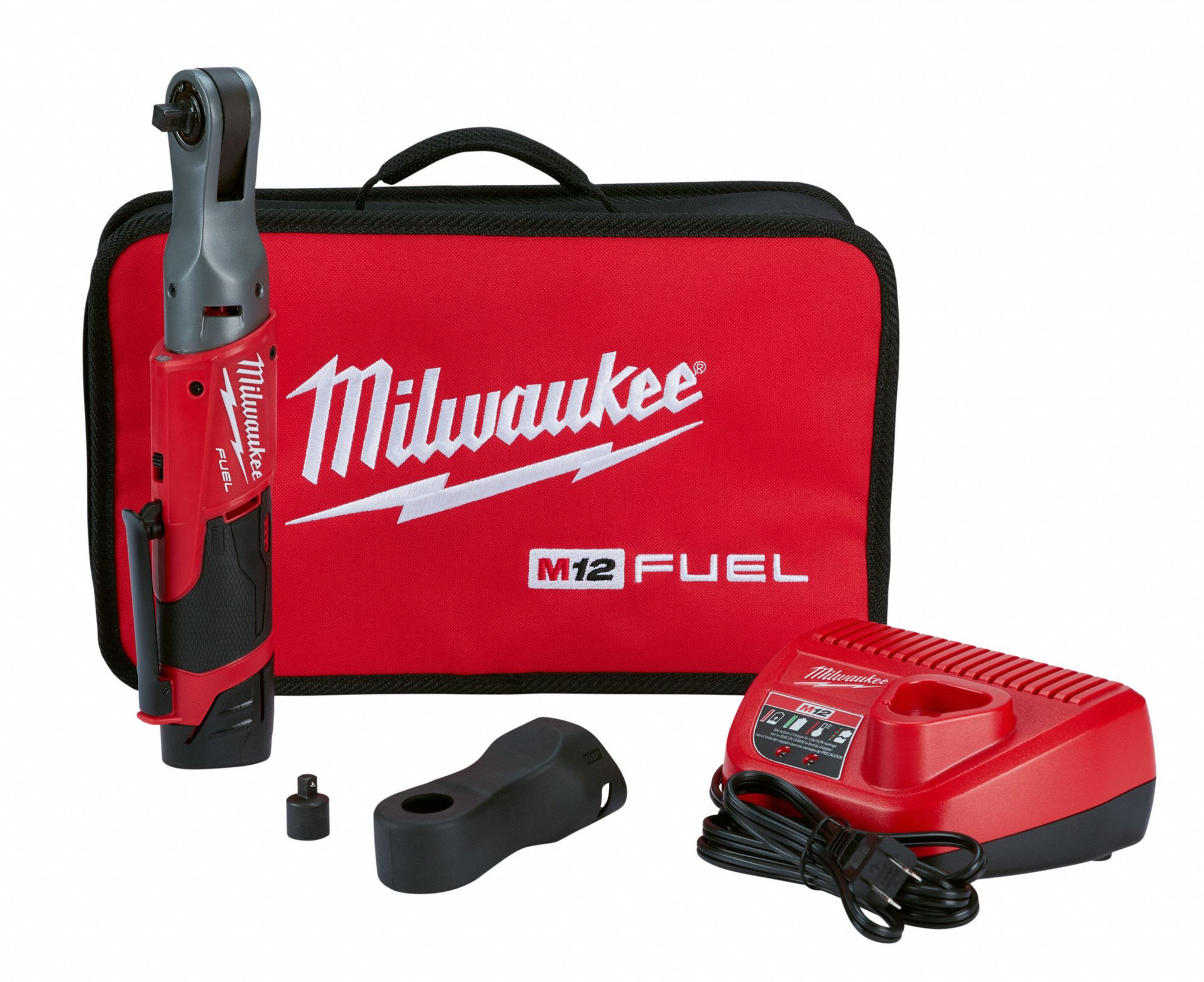 MILWAUKEE RATCHET KIT CORDLESS 12V 2 AH IN BALL DETENT 55