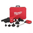DRAIN CLEANING AIR GUN KIT, CORDLESS, 12V, BRUSHED, 500 RPM, 0 TO 50 PSI, 1 TO 4 IN DRAIN