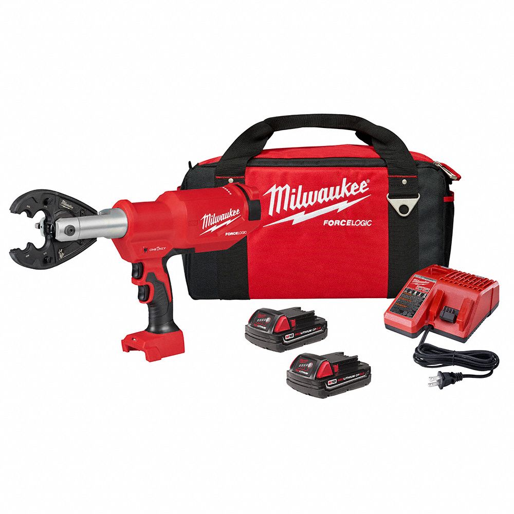 CRIMPER KIT, CORDLESS, M18, 18V, 2 AH, DIE, 600/350 KCMIL, 8 AWG, SCISSOR, 6 TONS, BG/D3/W-TYPE