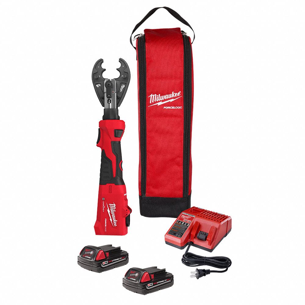 CRIMPER KIT, CORDLESS, M18, 18V, 2 AH, DIE, 750 KCMIL, 8 AWG, SCISSOR, 6 TONS, D3/O/W-TYPE