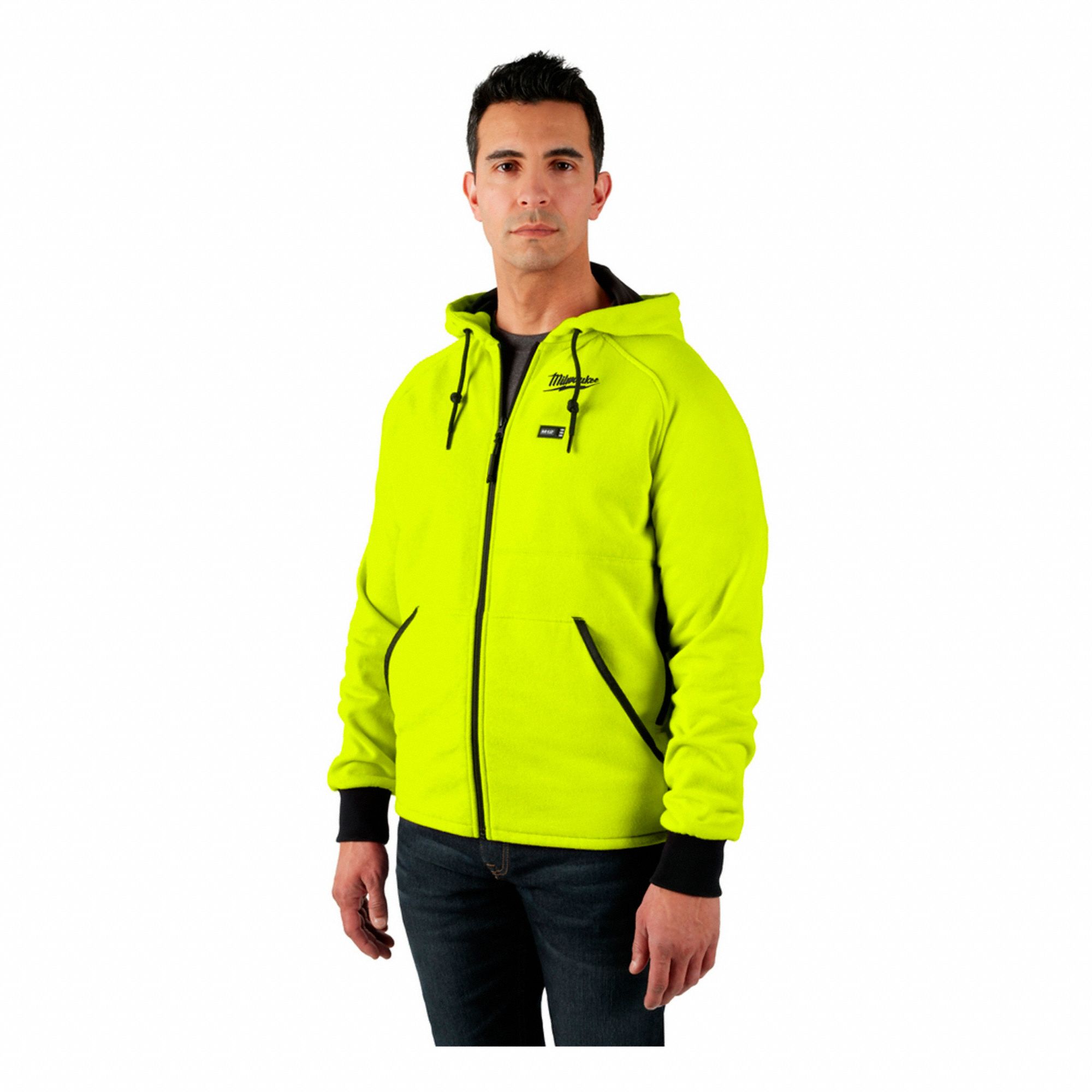 MILWAUKEE MEN S HEATED JACKET HI VIS SIZE 3XL ATTACHED HOOD COTTON POLYESTER 3.74 LBS Electronically Heated Workwear MTL306HV203X 306HV 203X Grainger Canada