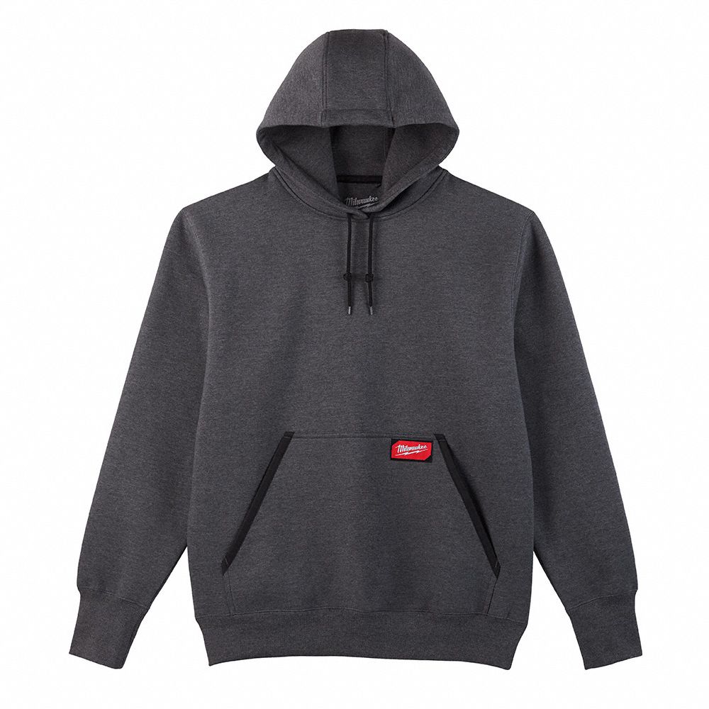 HOODED SWEATSHIRT, PULLOVER/UNISEX, GREY, SIZE 2X-LARGE, 462 GSM, POLYESTER/COTTON