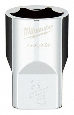 SOCKET, STANDARD, 4 SIDE WRENCH COMPATIBLE, 6 PT, POLISHED FINISH, 1 3/8 X 1/2 IN DR, CVS