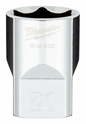 SOCKET, STANDARD, 4 SIDE WRENCH COMPATIBLE, 6 PT, POLISHED FINISH, 21 MM X 1/2 IN DR, CVS