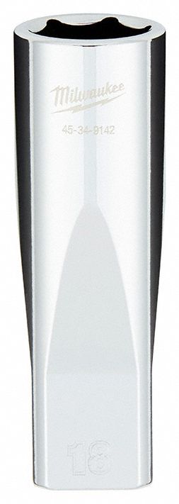 SOCKET, DEEP, 4 SIDE WRENCH COMPATIBLEIBLE, 6 PT, POLISH FINISH, 18 MM X 1/2 IN DR, CVS