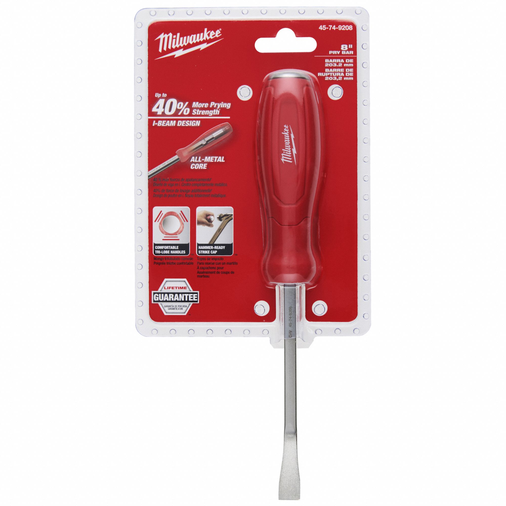 PRY BAR,METAL,RED,8