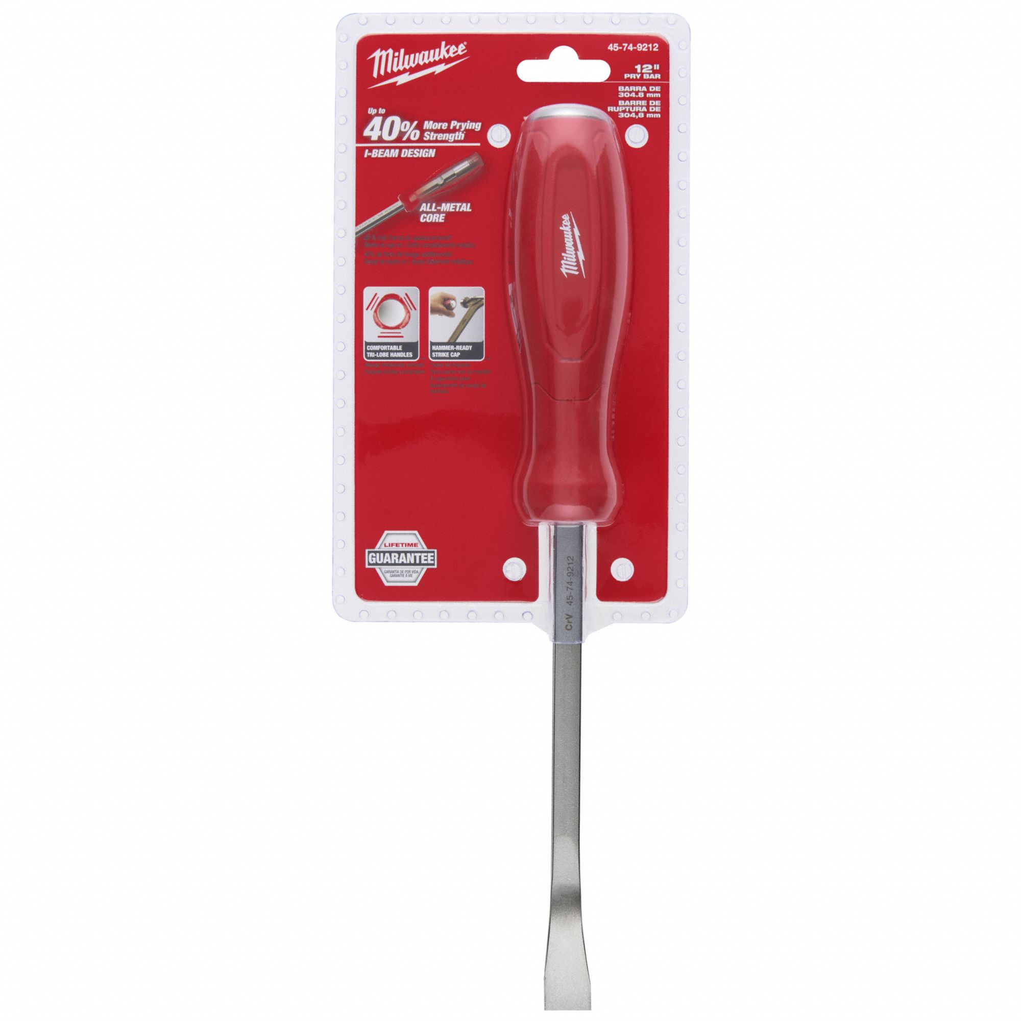 PRY BAR,METAL,RED,12