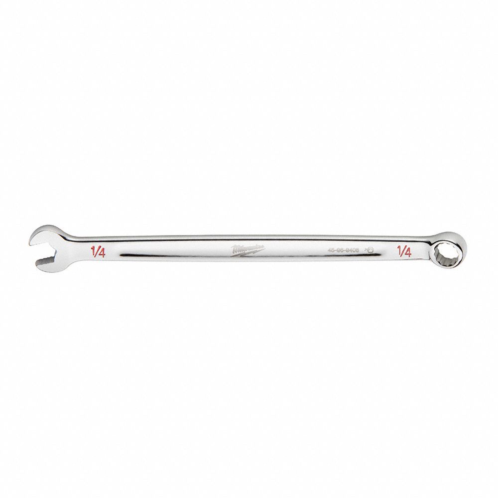 COMBINATION WRENCH, CHROME VANADIUM STEEL, CHROME, ¼ IN HEAD SIZE, 5 IN OVERALL L, STANDARD
