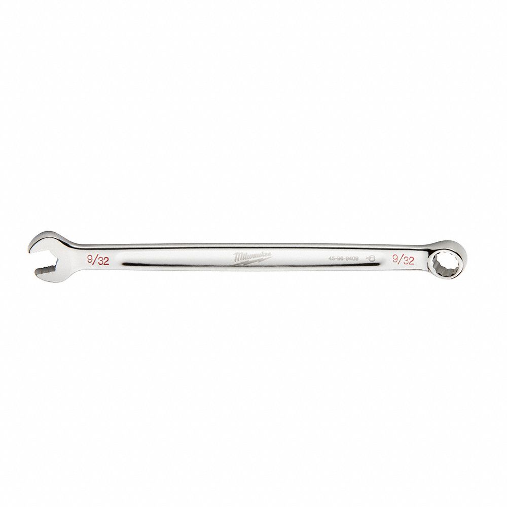 COMBINATION WRENCH, CHROME VANADIUM STEEL, CHROME, 9/32 IN HEAD SIZE, 5 1/4 IN OVERALL L