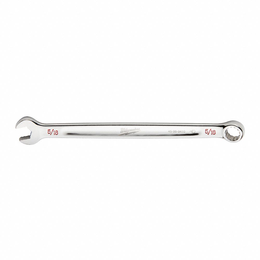 COMBINATION WRENCH, CHROME VANADIUM STEEL, CHROME, 5/16 IN HEAD SIZE, 5 1/2 IN OVERALL L