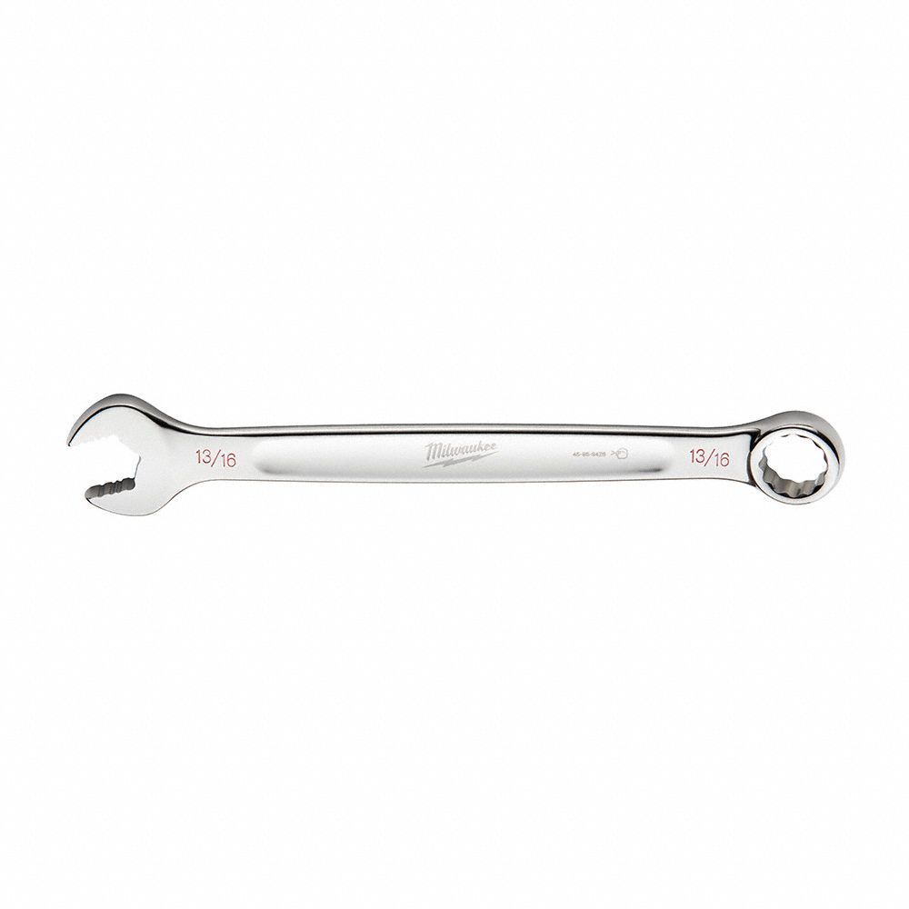 COMBINATION WRENCH, CHROME VANADIUM STEEL, CHROME, 13/16 IN HEAD SIZE, STANDARD