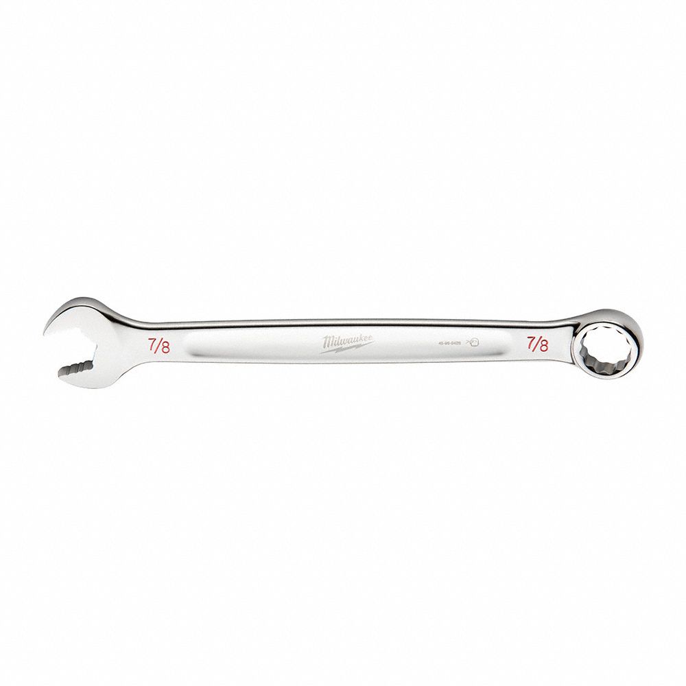 COMBINATION WRENCH, CHROME VANADIUM STEEL, CHROME, 7/8 IN HEAD SIZE, 11 1/2 IN OVERALL L