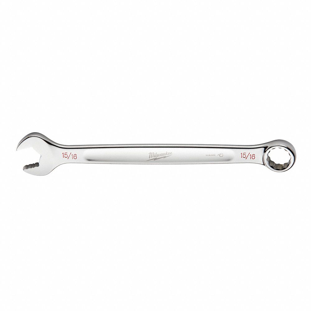 COMBINATION WRENCH, CHROME VANADIUM STEEL, CHROME, 15/16 IN HEAD SIZE, STANDARD