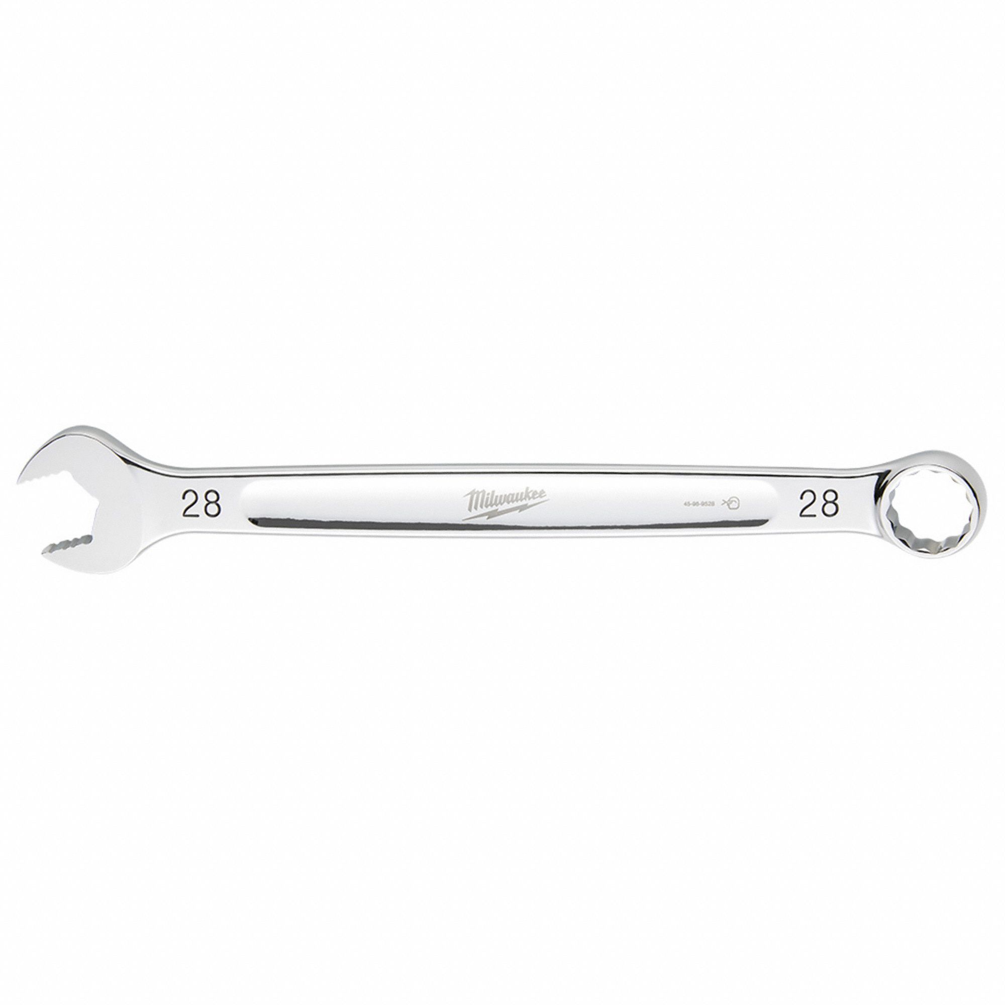 COMBINATION WRENCH, STEEL, CHROME, 28 MM HEAD SIZE, 14 3/8 IN OVERALL L, STANDARD