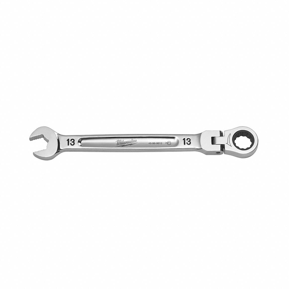 COMBINATION WRENCH, CHROME VANADIUM STEEL, CHROME, 13MM HEAD SIZE, 186 3/8 MM OVERALL L
