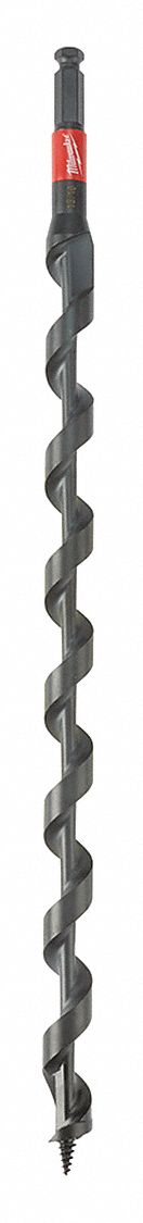 IMPACT AUGER BIT, 18 IN LENGTH X 5/8 IN DIA, 7/16 IN SHANK, CARBON STEEL