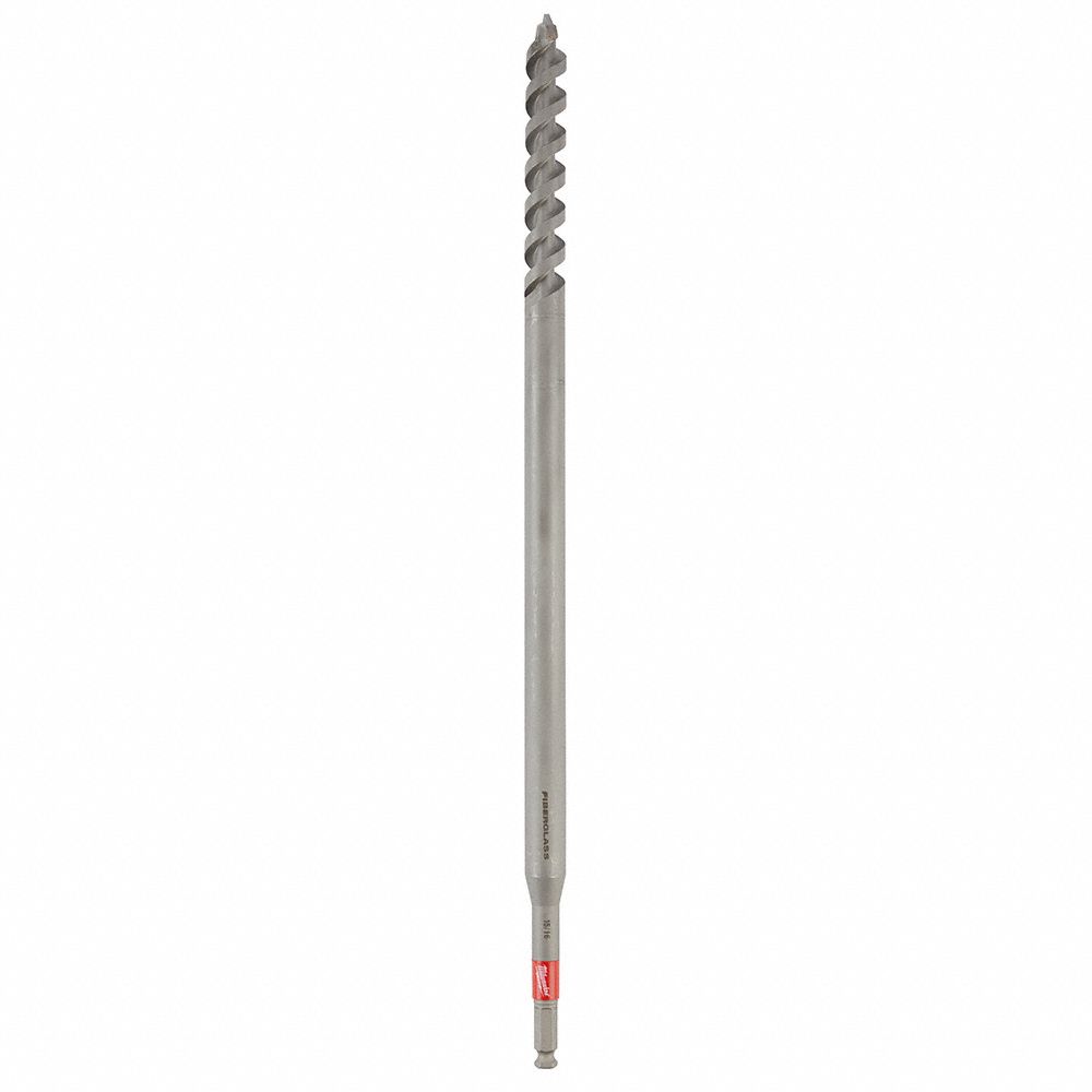 AUGER DRILL BIT, 15/16 IN DRILL BIT SIZE, 22 IN L, HEX SHANK, POLE AUGER