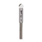 DRILL BIT, ROUND SHANK, FOR TILE/NATURAL STONE, OVERALL LENGTH 3 3/4 IN, 1/2 IN, CARBIDE TIP