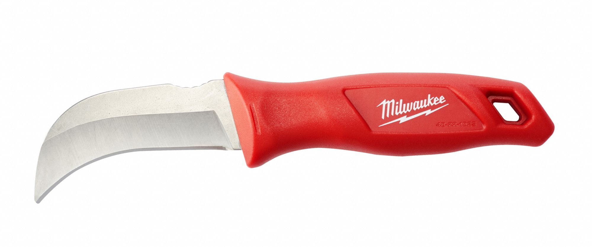 FIXED HAWKBILL KNIFE W SHEATH, FINE, RED, 8.5 IN L, STAINLESS STEEL