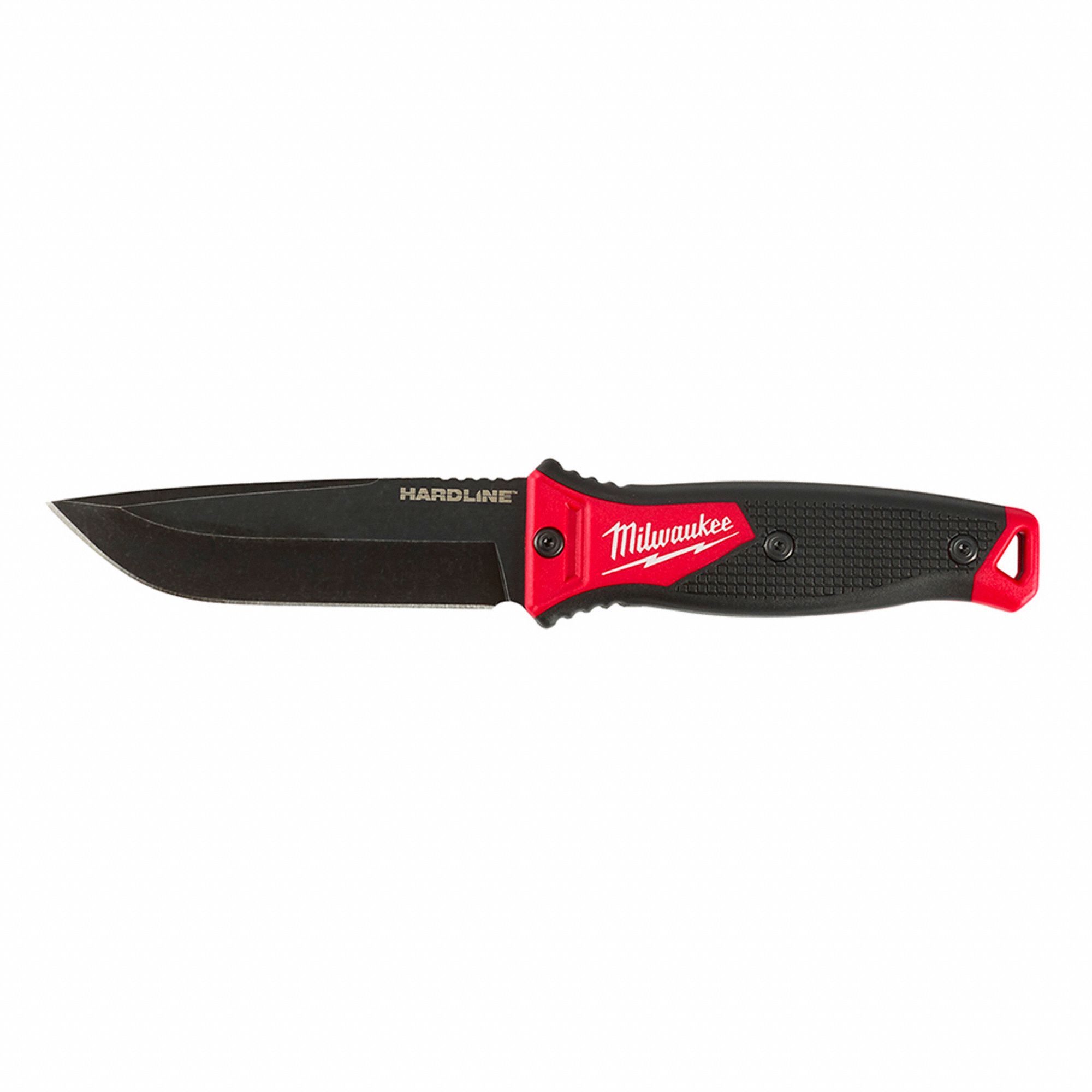 FIXED BLADE KNIFE, DROP POINT/FINE, BLK, OVERALL LENGTH 10.25 IN/BLADE 5 IN, AUS-8 STEEL