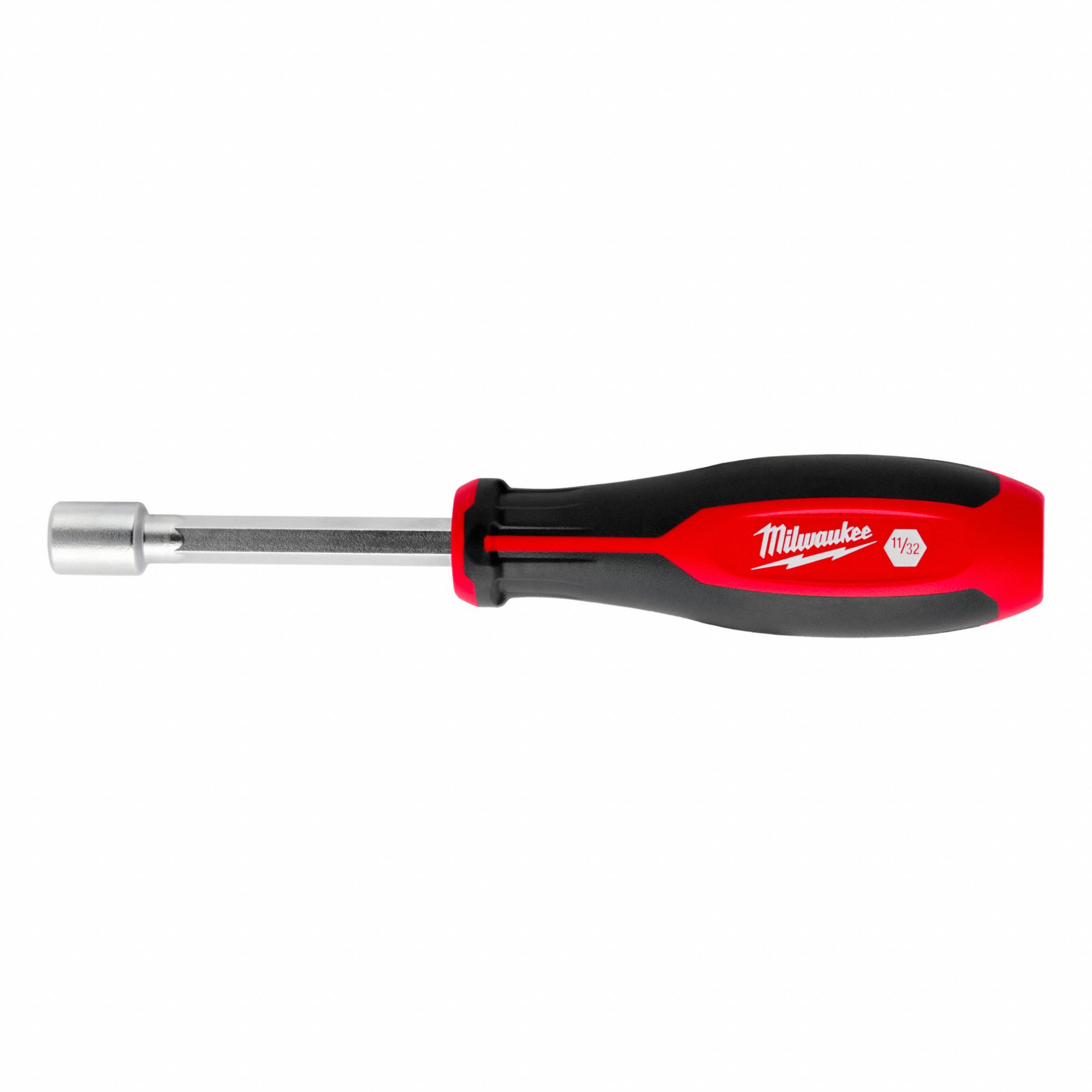 NUT DRIVER, 11/32 IN TIP, CHROME-PLATED FINISH, 7 1/5 IN L, HOLLOWCORE