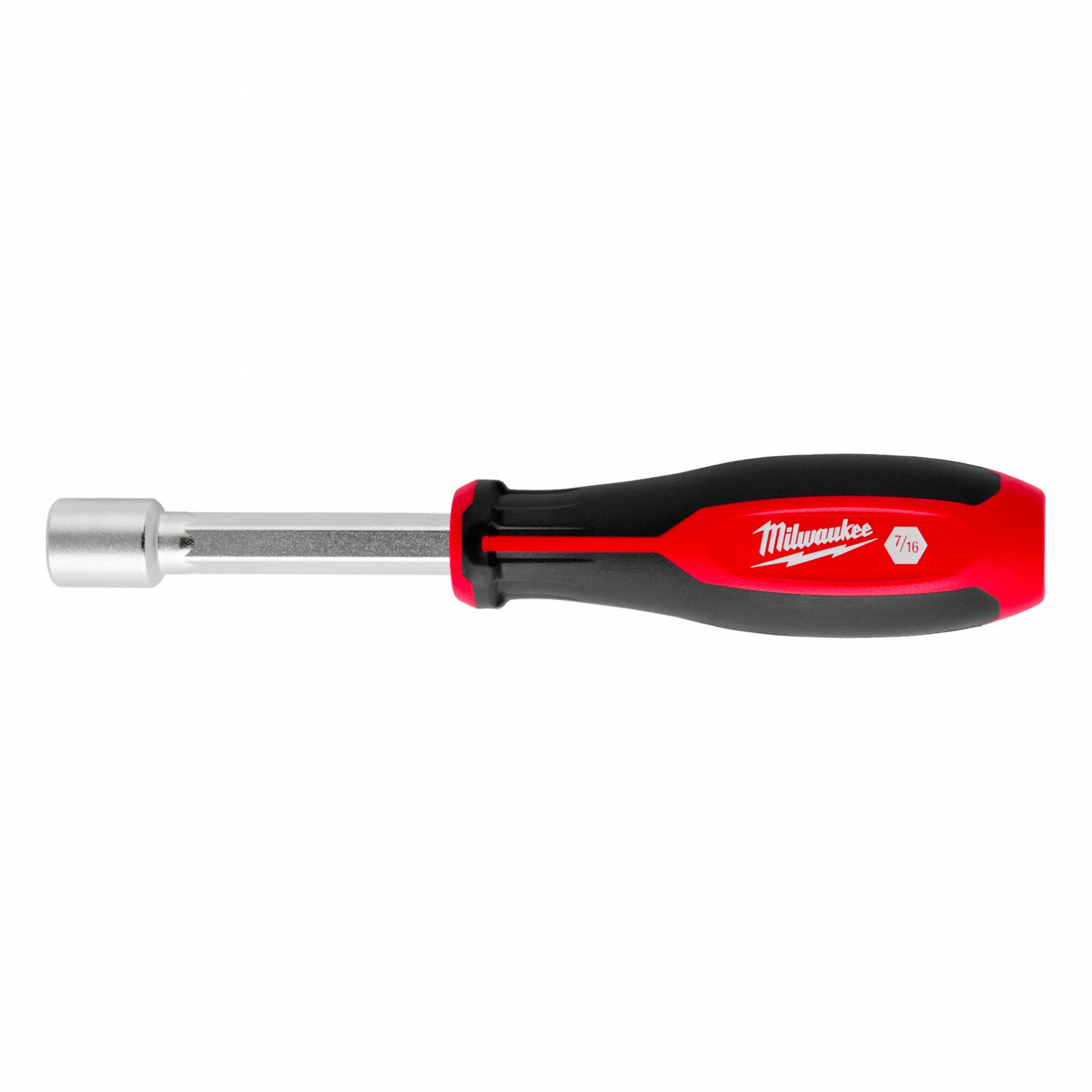 NUT DRIVER, 7/16 IN TIP, CHROME-PLATED FINISH, 7 1/5 IN L, HOLLOWCORE
