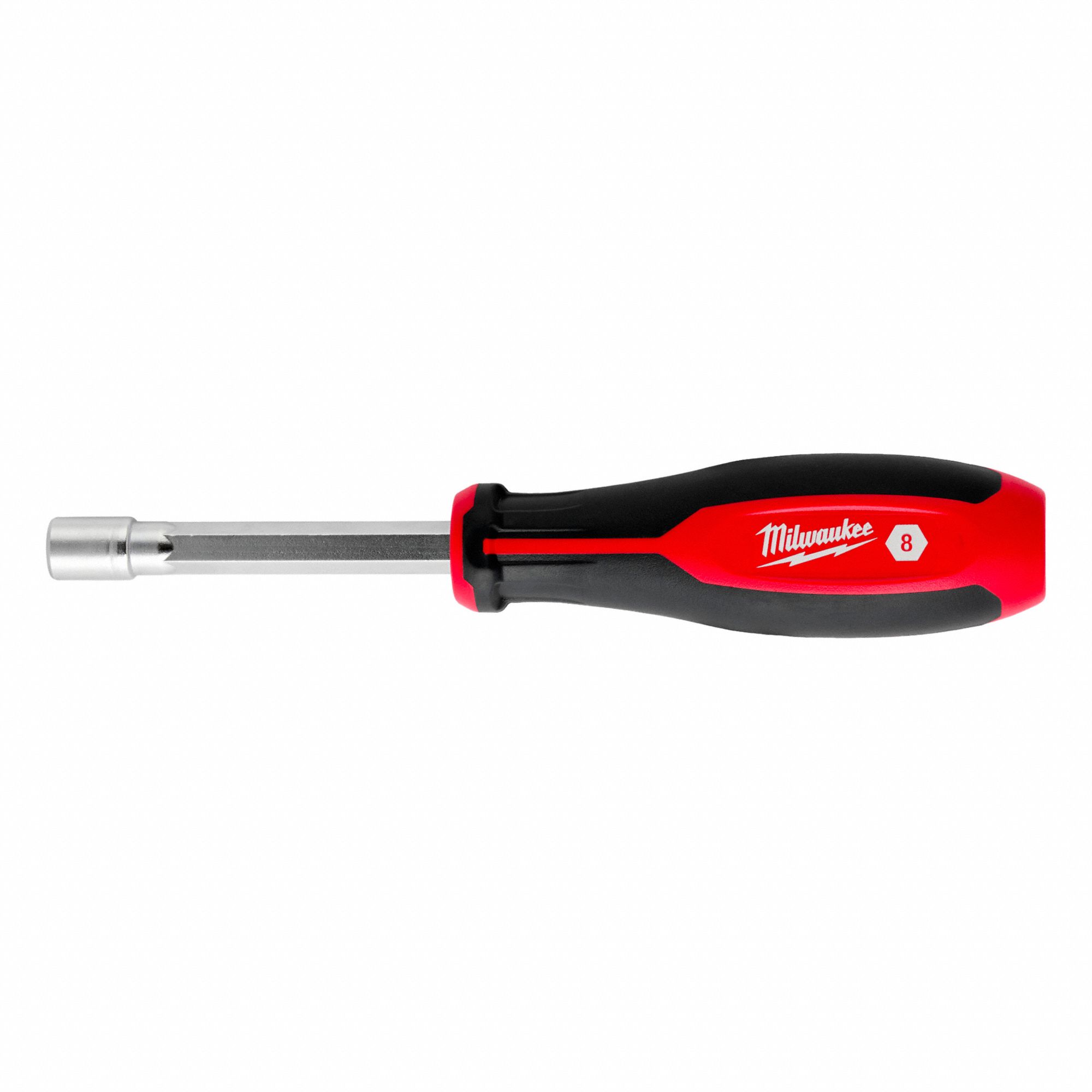 NUT DRIVER, 8 MM TIP, CHROME-PLATED FINISH, 7 1/5 IN L, HOLLOWCORE