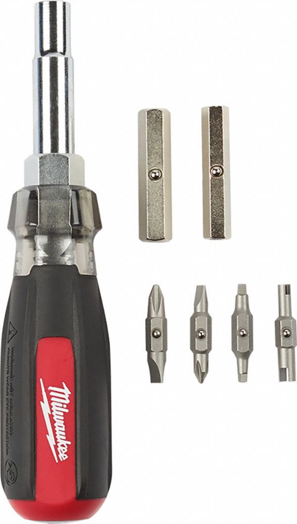 MILWAUKEE Desarmador Multipuntas 1/4 Hexagonal , Phillips , Torx 9 piezas  - Desarmadores de Puntas Múltiples - 494M82