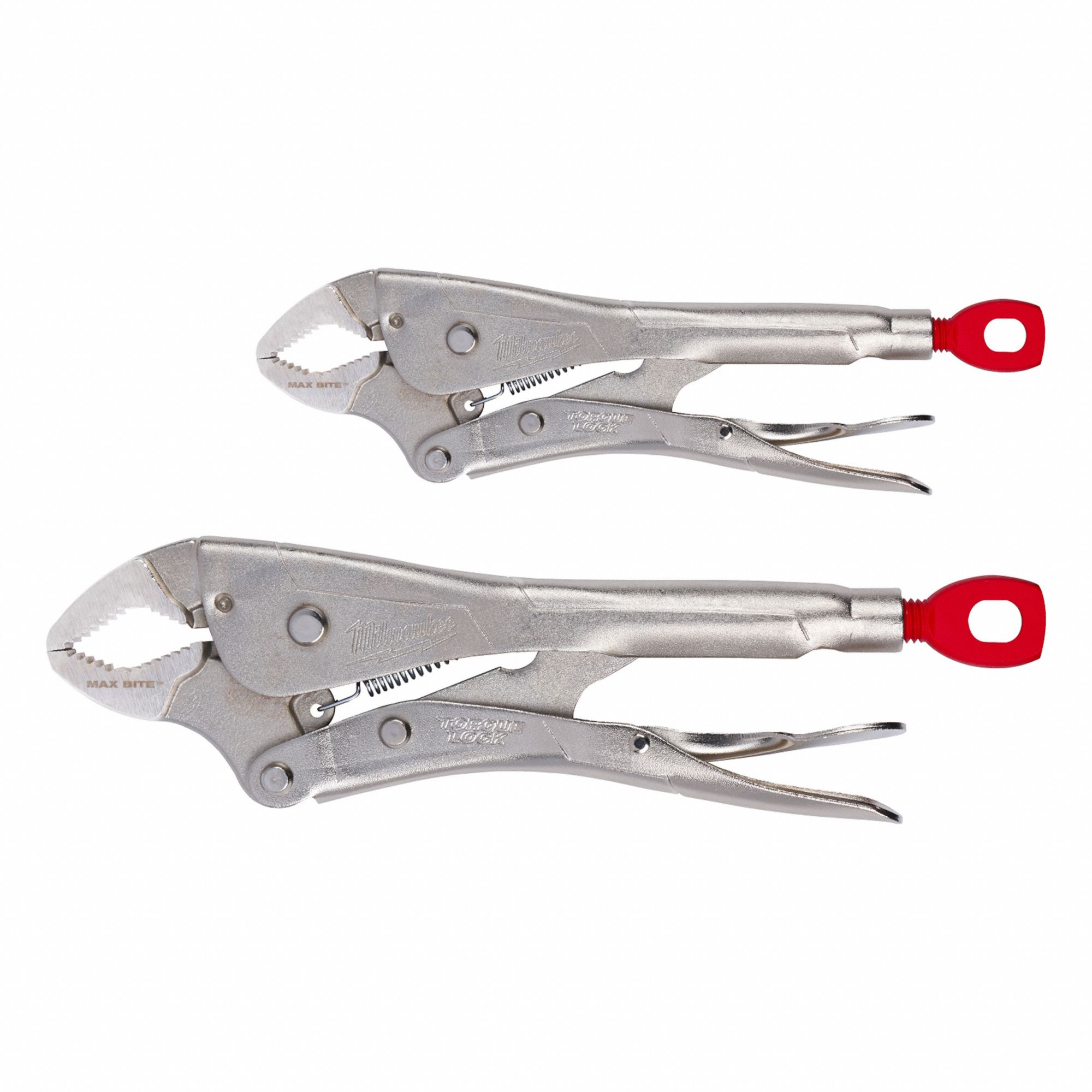 MAXBITE PLIER SET, 2-PIECE, LOCKING CONTROL RELEASE, THUMB SCREW, CURVED, 7 IN/10 IN