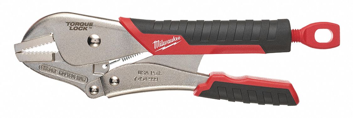 LOCKING PLIER, FLAT, LEVER, 1⅞ IN MAX JAW OPENING, 10 IN OVERALL L, 1¼ IN JAW L, 9 TO 11 IN