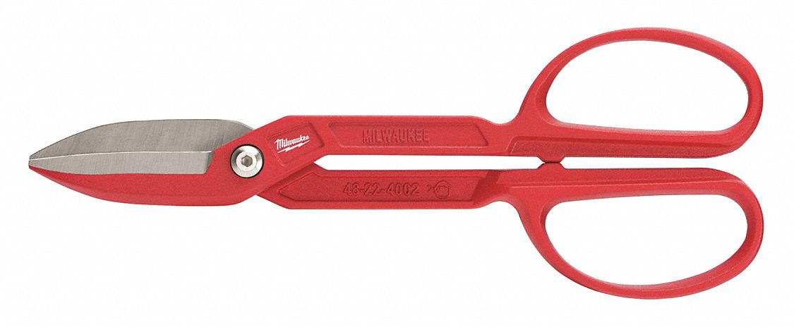 TINNERS SNIP, LEFT/RIGHT/STRAIGHT, 12 IN OVERALL L, 3 IN CUTTING L, STEEL, STEEL, STEEL