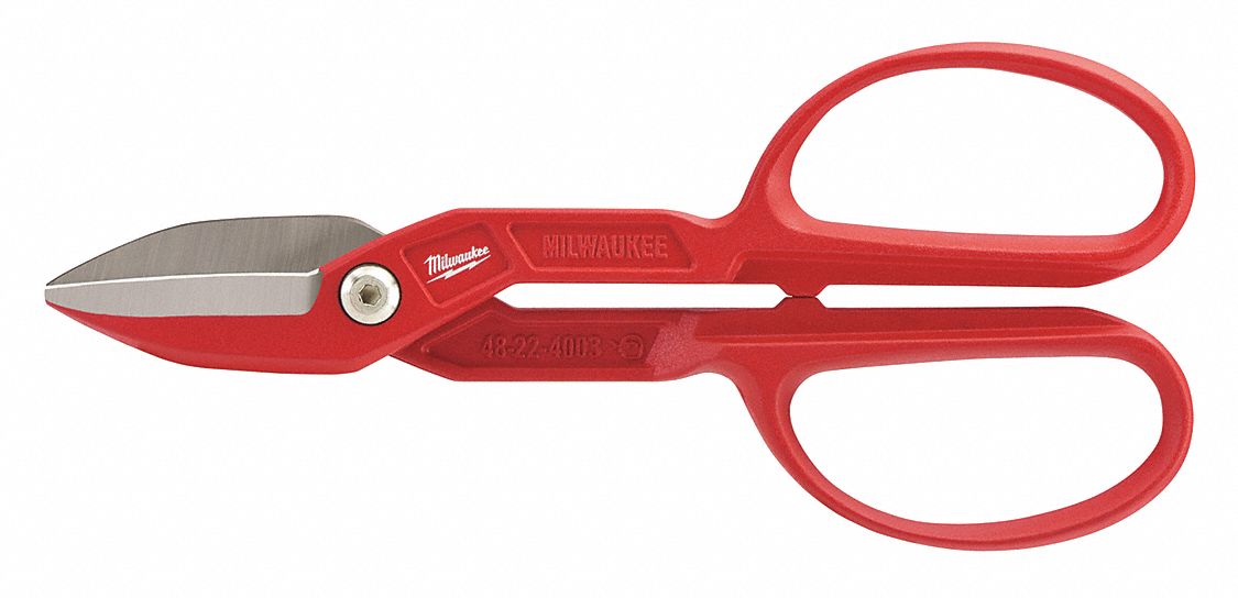 TINNERS SNIP, LEFT/RIGHT/STRAIGHT, 10 IN OVERALL L, 2 1/4 IN CUTTING L, STEEL, STEEL