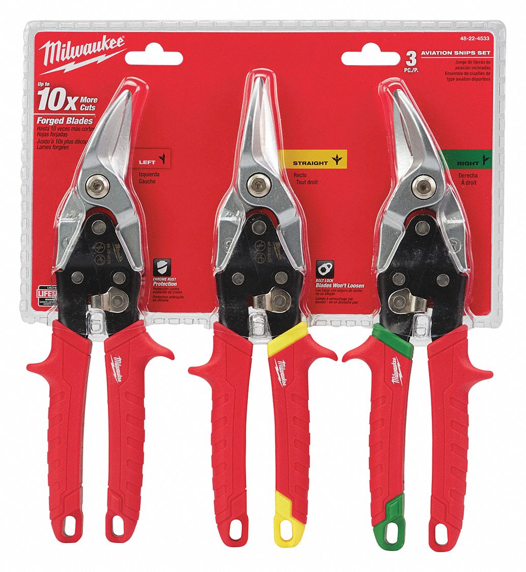 AVIATION SNIP SET,3 PCS,STEEL,10"L