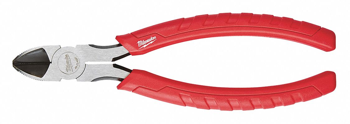 DIAGONAL CUTTING PLIER, FLUSH, STRAIGHT, 1 IN JAW L, ½ IN JAW W, 7 IN OVERALL L, TETHER READY
