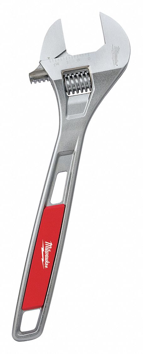 ADJUSTABLE WRENCH,15",STEEL,ERGONOMIC