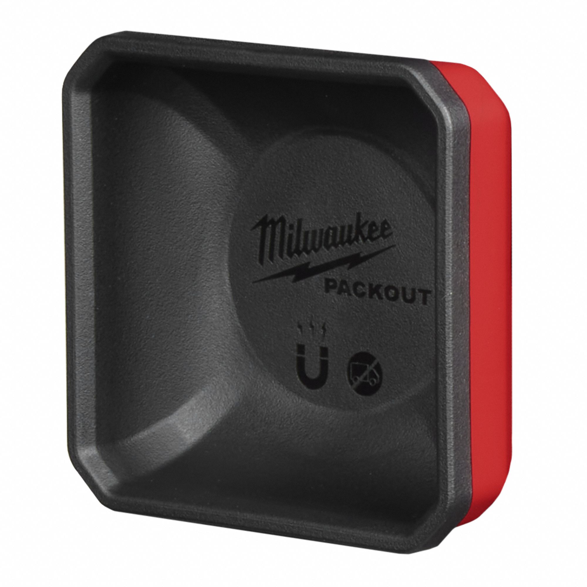 MAGNETIC BIN,RED/BLACK,4 IN EXTERIOR L