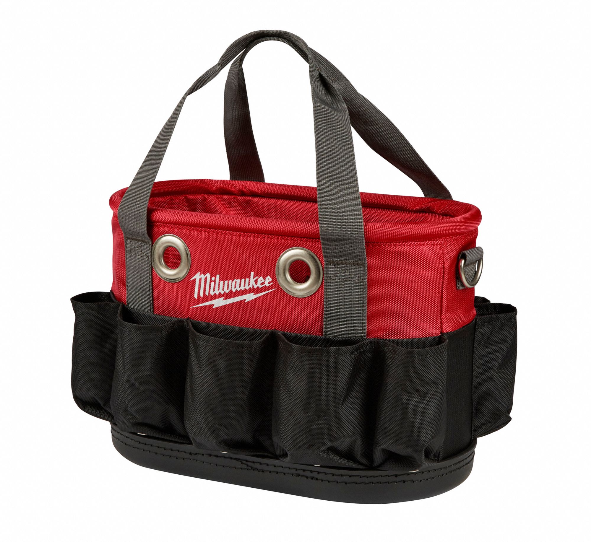 OVAL BAG, CARRYING STRAP, 24 POCKETS, RED, 14.57 X 8.27 X 10.43 IN, 1680D BALLISTIC