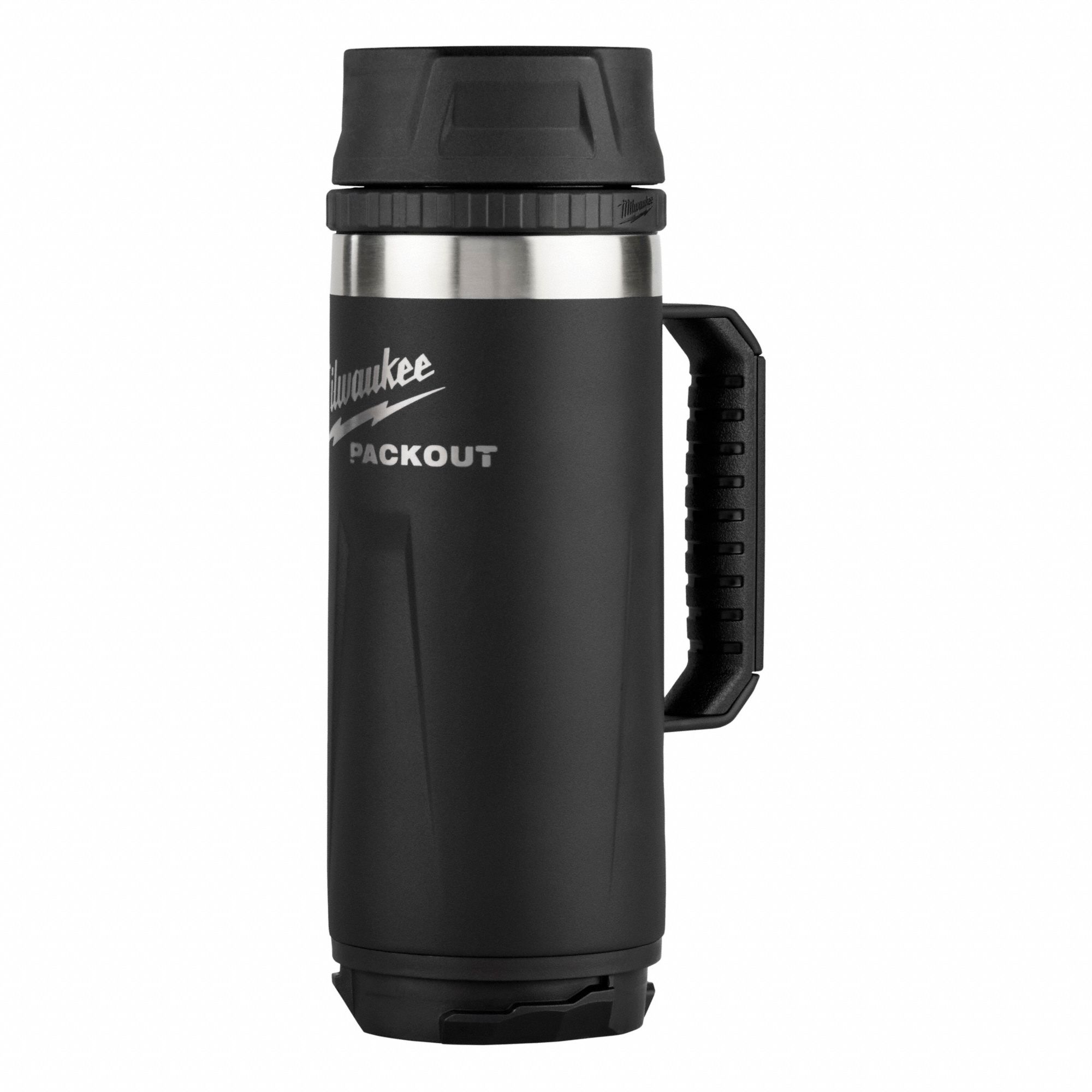 MUG WITH SIP LID,BLACK,18-8 SS,10 OZ