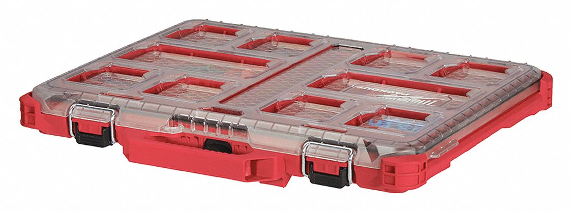 ORGANIZER,19" L,16" W,PLASTIC,RED,MATTE