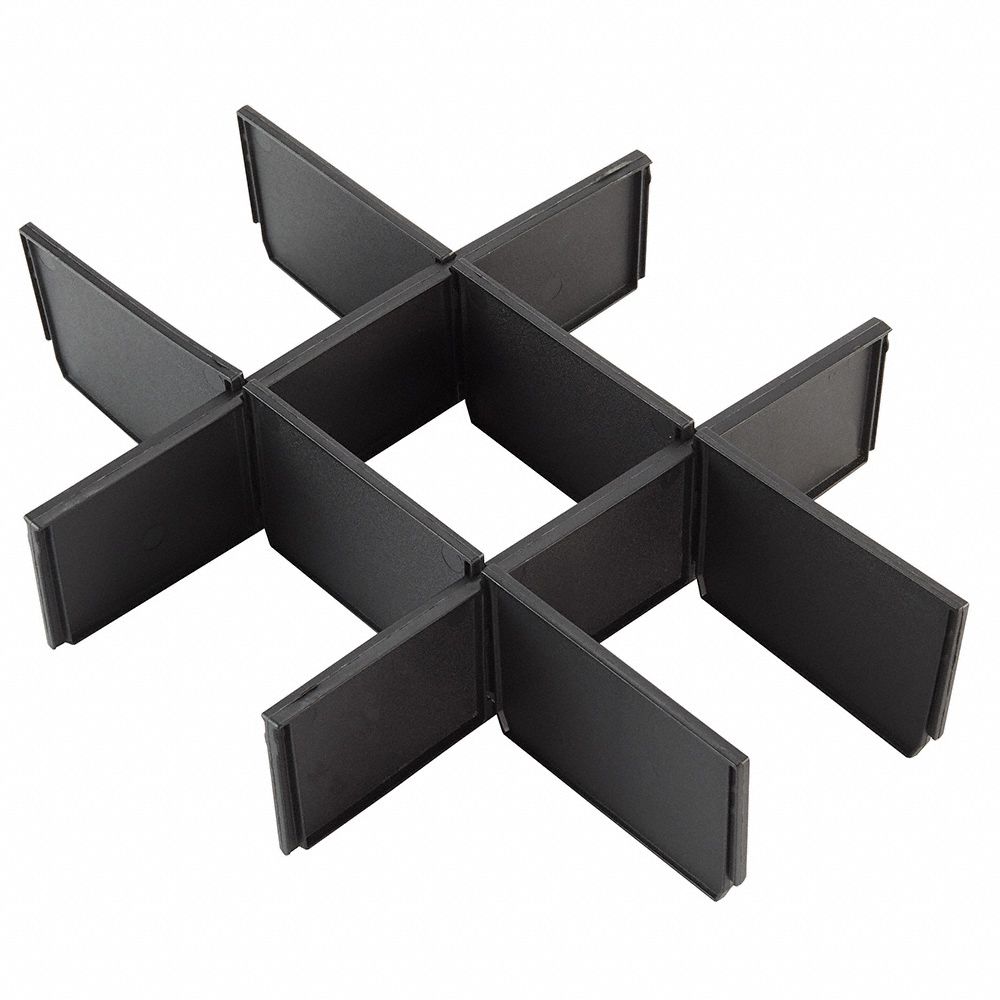 DRAWER DRIVIDER,3 IN H,PLASTIC,BLACK