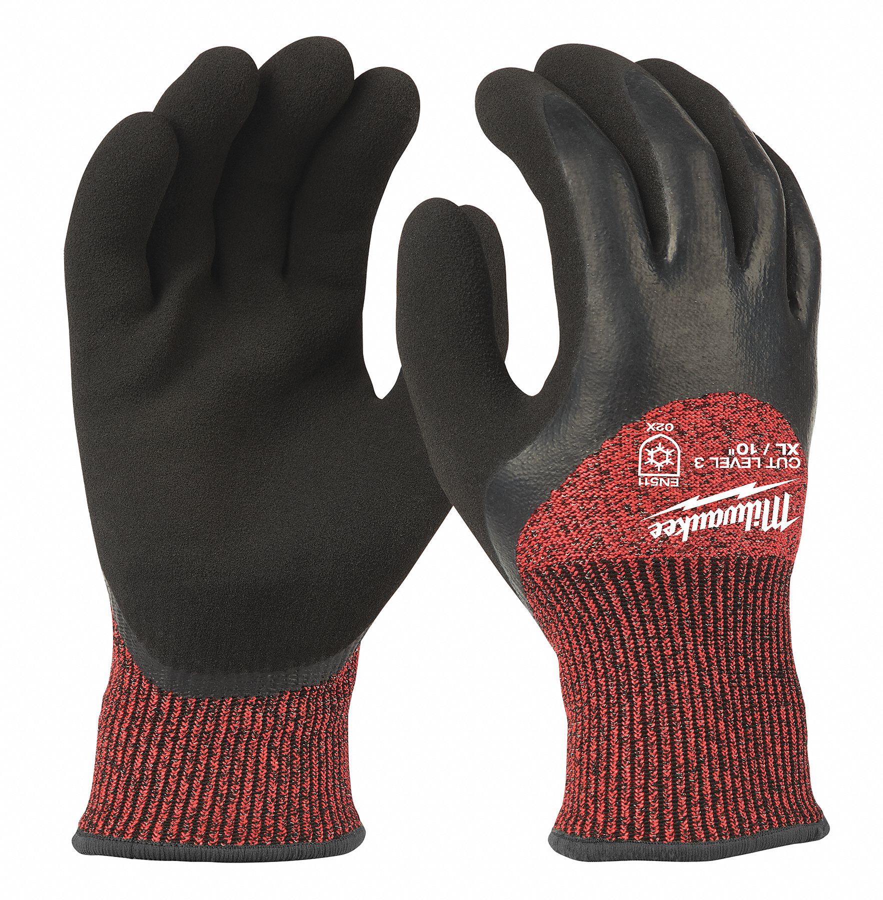 GLOVES, WINTER INS, DISPOSABLE, XL (10), RED, 10 1/4 IN, LATEX FREE, NITRILE