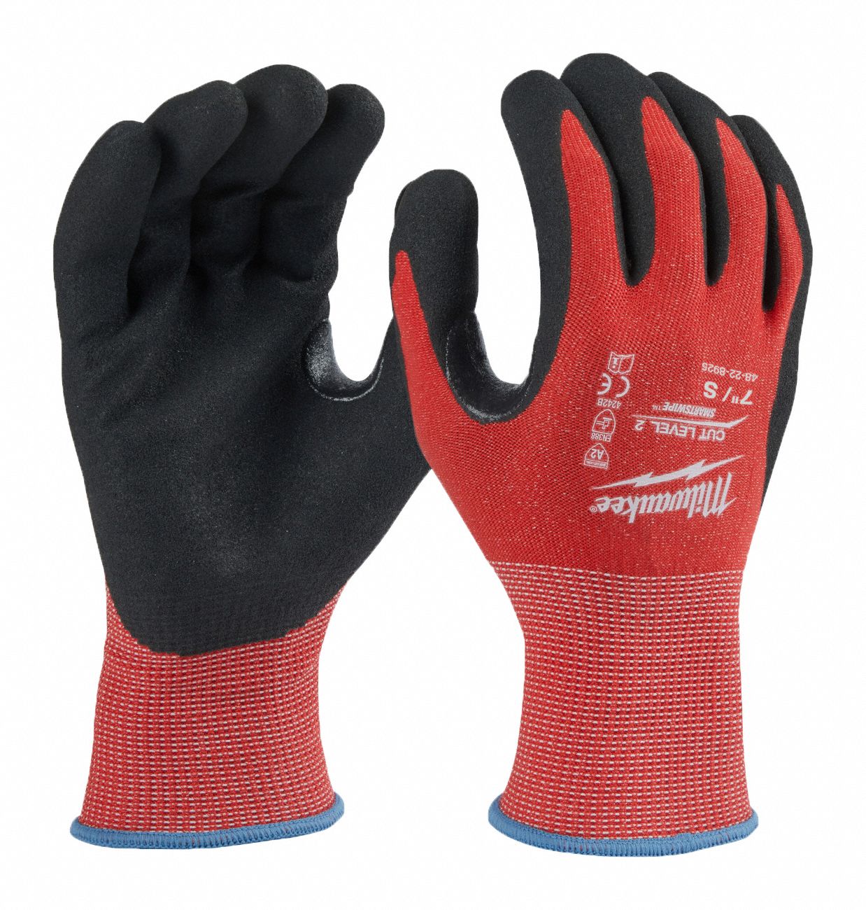 CUT LEVEL-2 NITRILE DIPPED GLOVES, M, 9.4 IN, 15 GA, NYLON/HPPE BLEND KNIT LINING