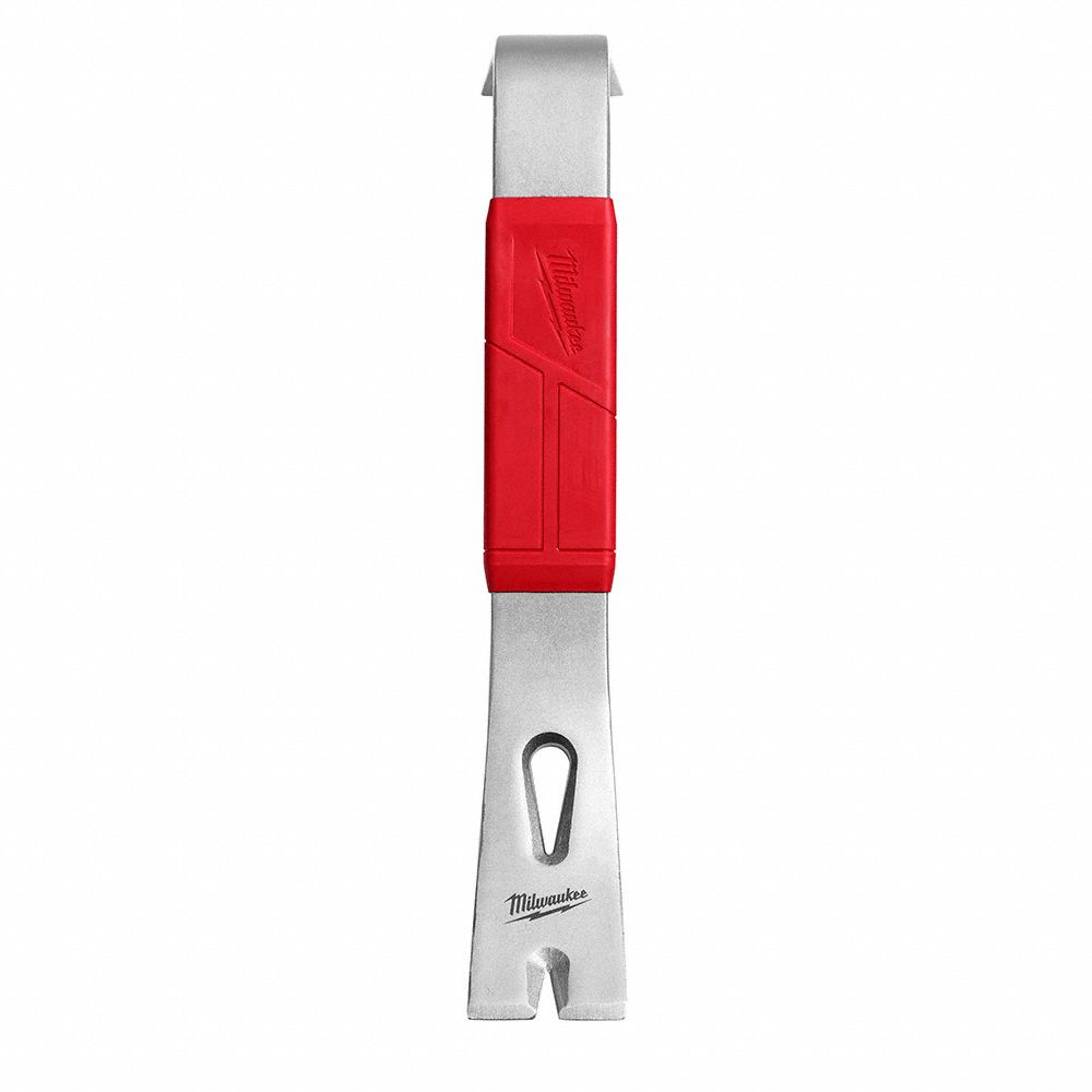 PRY BAR, CLAW END, 12 IN OVERALL L, 2 3/4 IN BAR W, 1 3/4 IN END W, 2 NAIL SLOTS