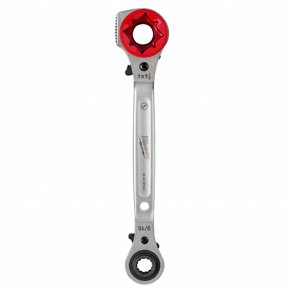 WRENCH, STEEL, CHROME, 9/16 IN/¾ IN/1 IN/1⅛ IN HEAD SIZE, 11¼ IN OVERALL L, STANDARD