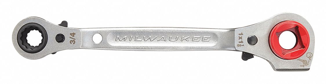 RATCHETING WRENCH, FOR GED STEEL, NATURAL, 9/16 IN/3/4 IN/1 1/8 IN HEAD SIZE, STANDARD