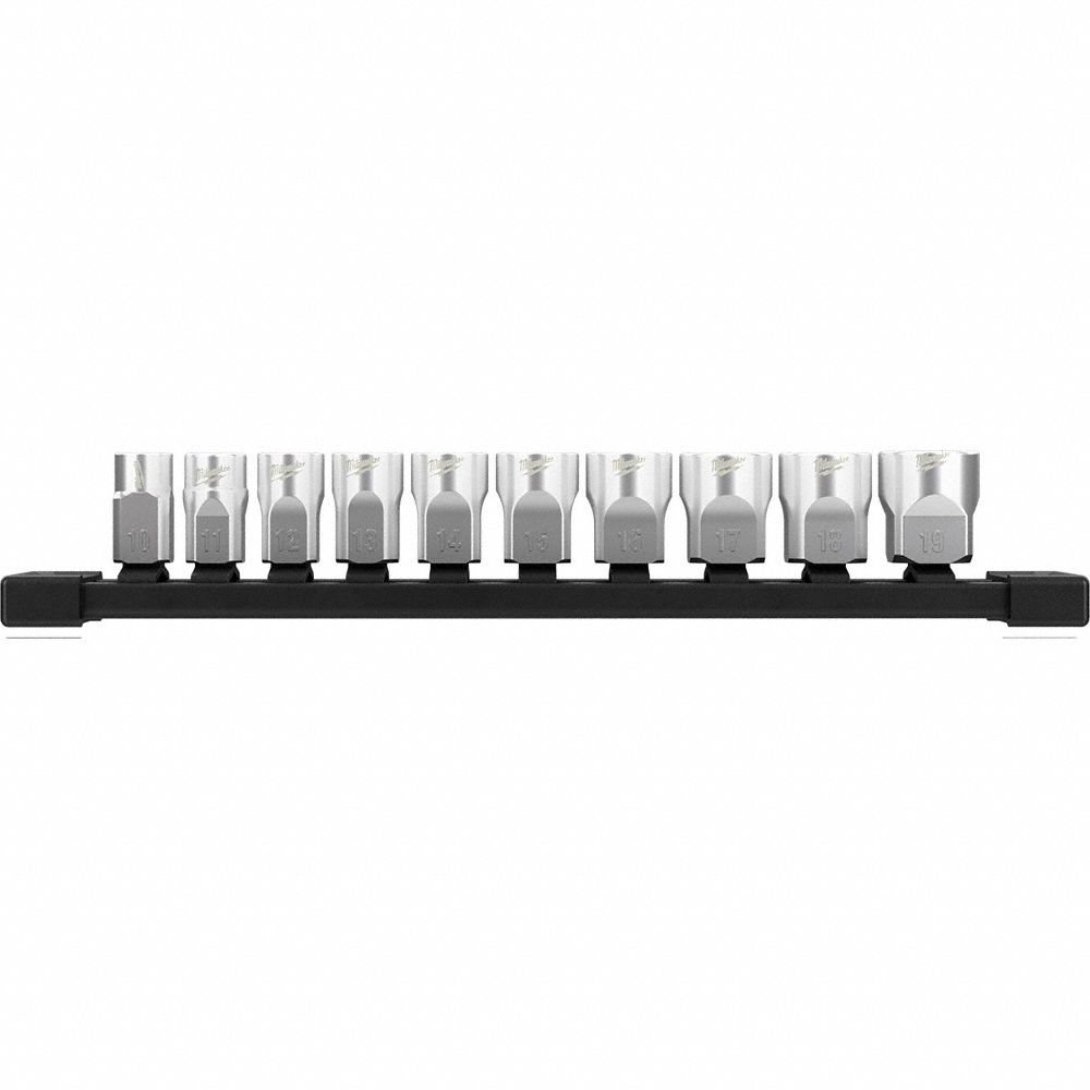 STANDARD SOCKET SET,3/8" DRIVE,10 PCS.