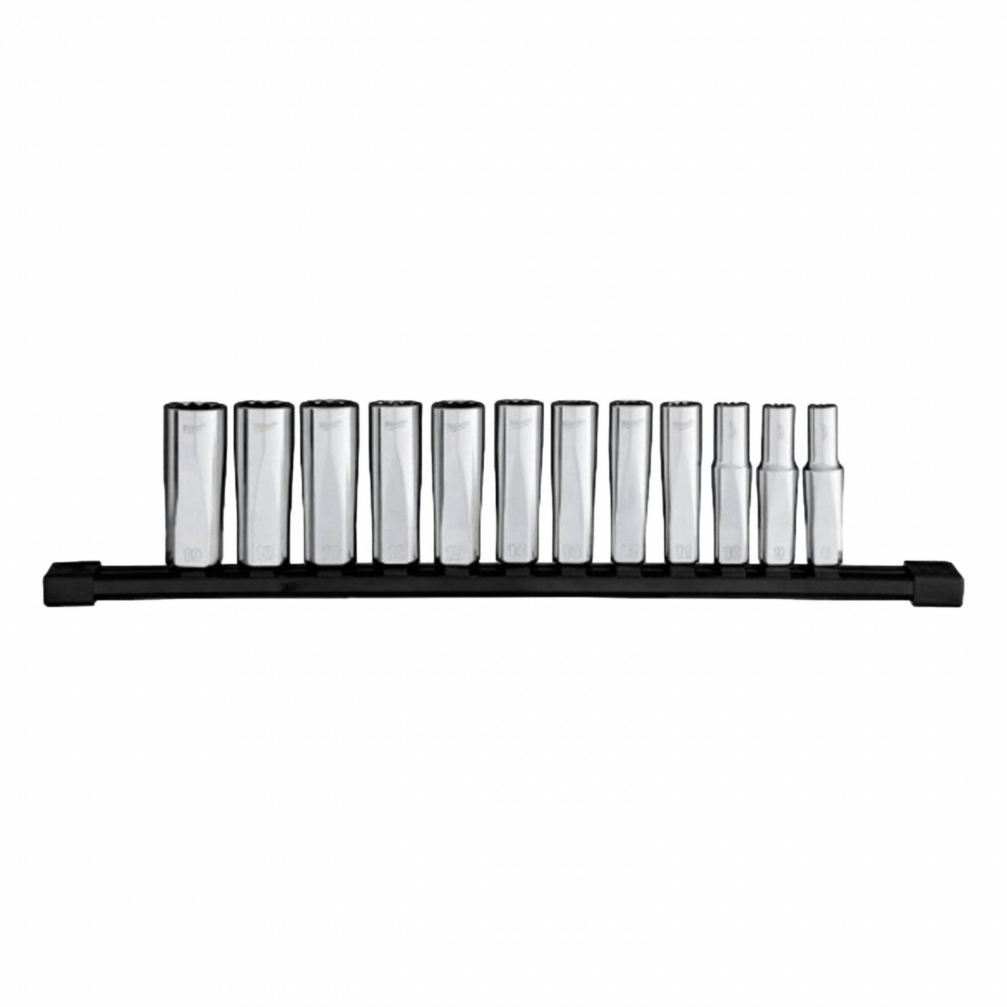 METRIC SOCKET SET,12 PC,3/8 IN,12 PT