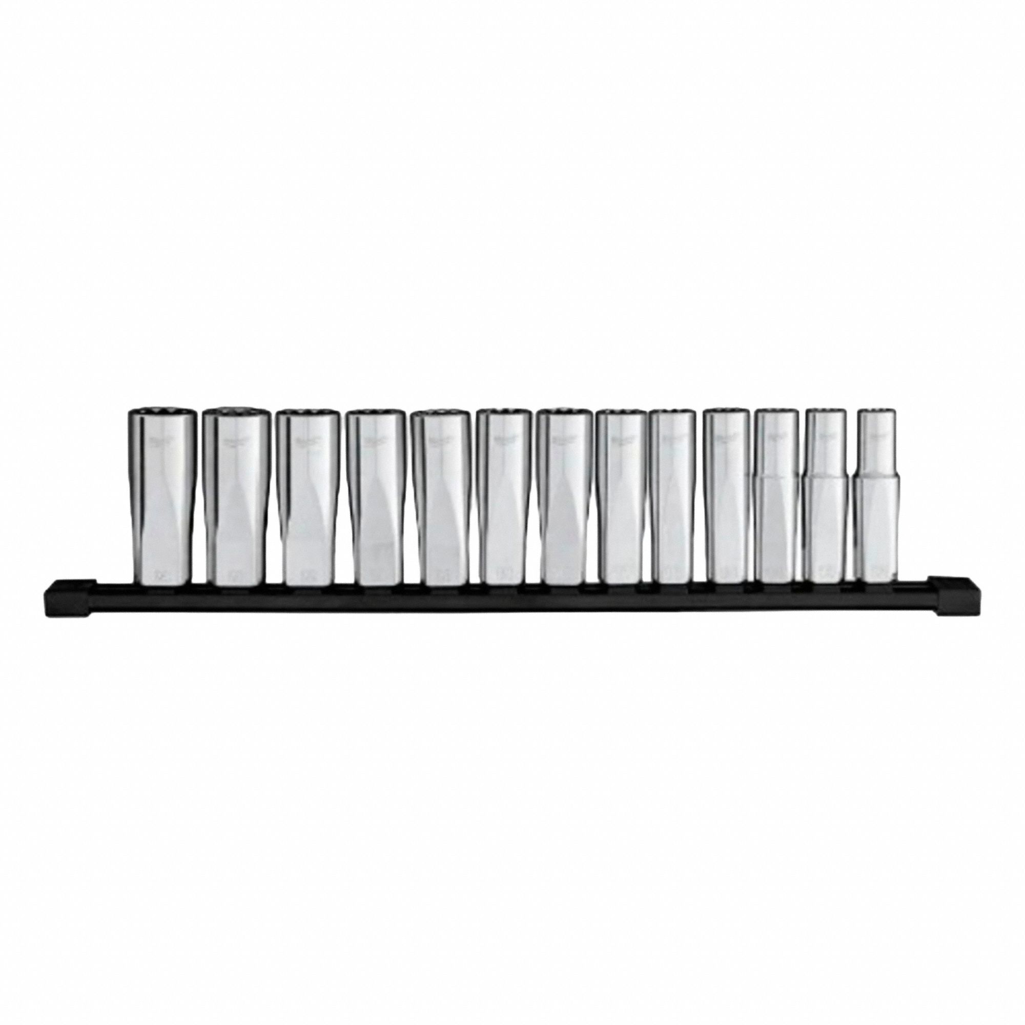 METRIC SOCKET SET,13 PC,1/2 IN,12 PT