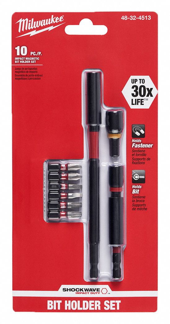 IMPACT DUTY DRILL AND DRIVE SET, SINGLE-ENDED, 1/4 IN, PLASTIC/STEEL, SET 10