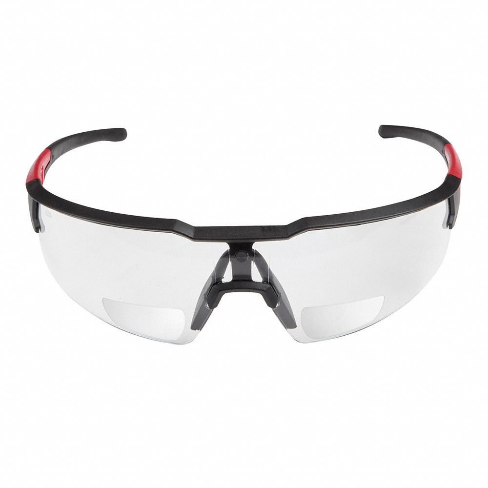 LUNETTES DE SÉCURITÉ, ENVELOPPANTES, NYLON/PLASTIQUE/PC, ANTIRAYURES, +3,00, BIFOCALES, INFÉRIEURES